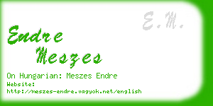 endre meszes business card